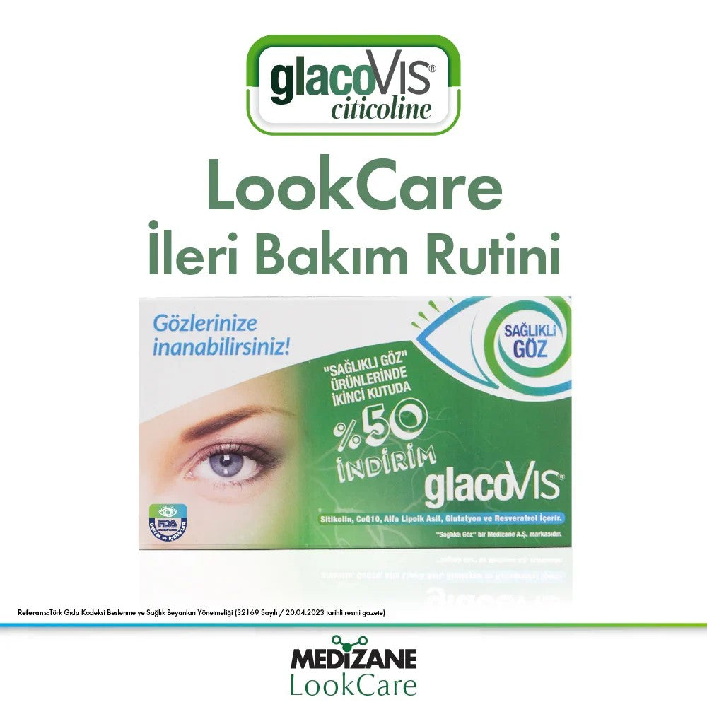 Medizane LookCare GlacoVIS Citicoline Gıda Takviyesi - 2x30 Kapsül