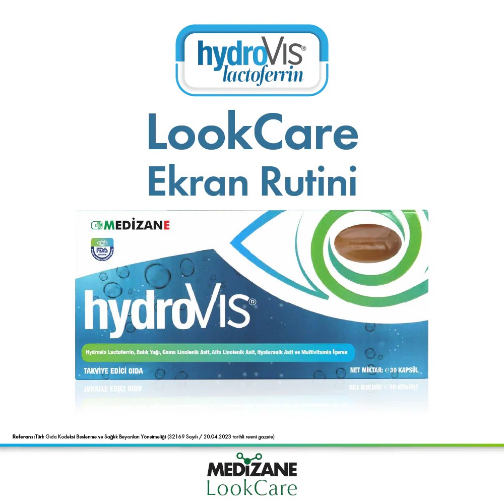 Medizane LookCare HydroVIS Lactoferrin Gıda Takviyesi - 30 Kapsül