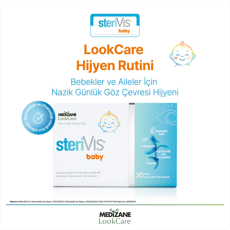 Medizane LookCare SteriVIS Baby Hassas Göz Temizleme Mendili 30lu